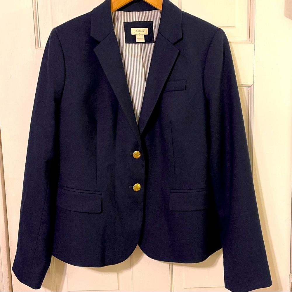J. Crew Wool Blend Blazer Navy